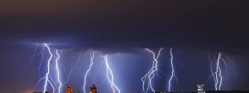 Lightning storm over Prague, Czech republic Lightning storm over the city, Prague, Czech republic